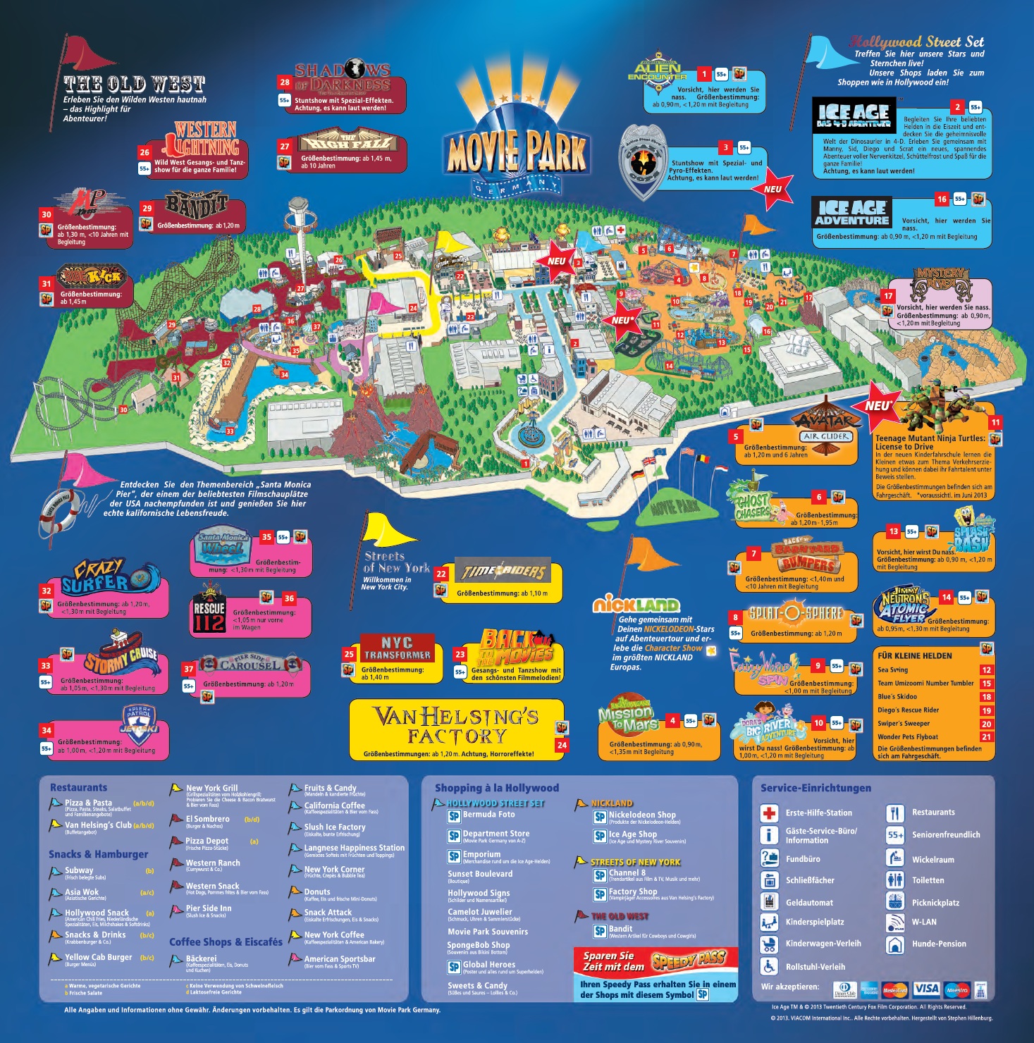Parkplan Movie Park Germany NRWParks.de