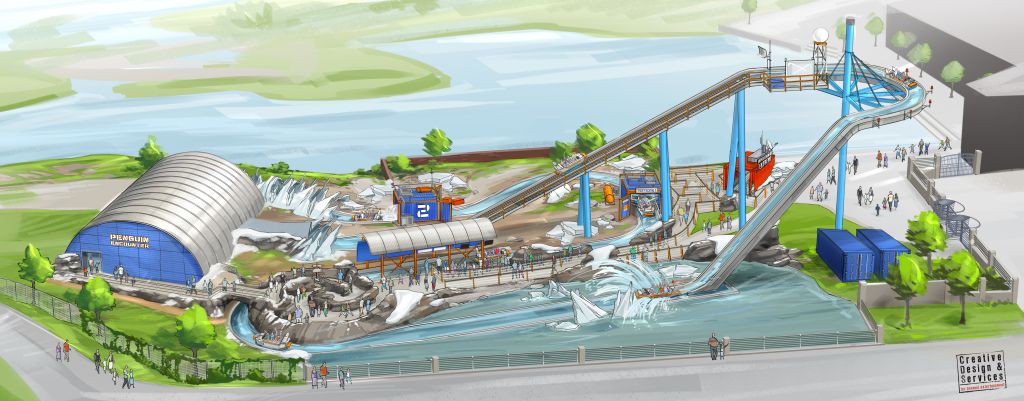 Artwork der neuen Wildwasserbahn